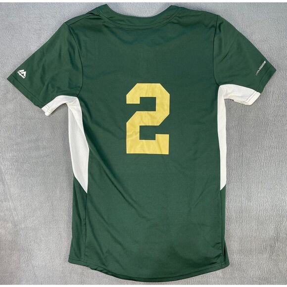 MAJESTIC Cool base Jersey USA Northwest #2 MLB Green And Yellow Small - Picture 5 of 7